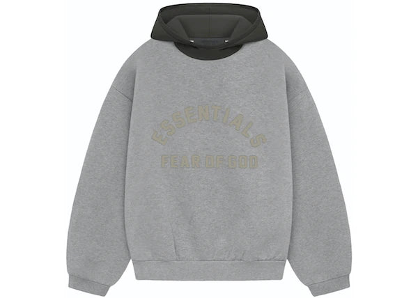 Fear of God Essentials Nylon Fleece Hoodie Dark Heather Oatmeal/Ink