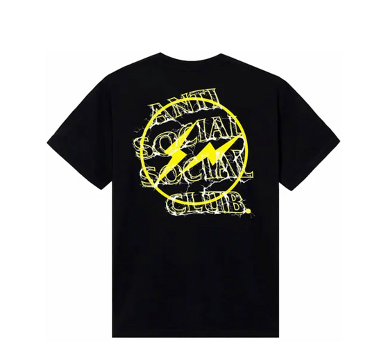 Anti Social Social Club x Fragment Design Bolt Tee - Black/Yellow