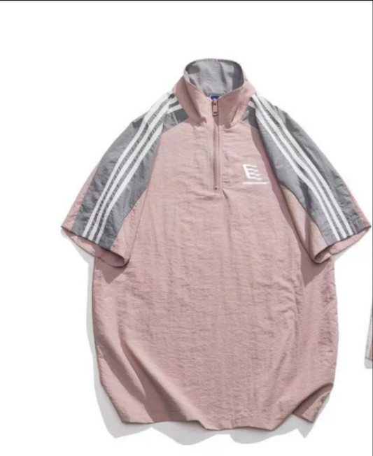 Uphead Hood Track Shirt Pink