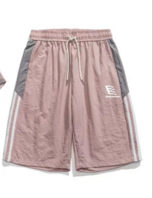 Uphead Hood Track Shorts Pink