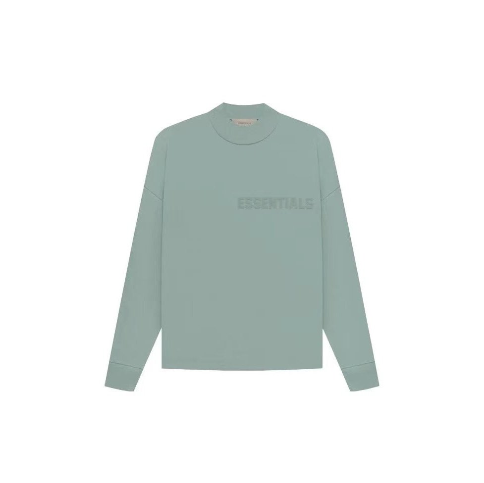 FEAR OF GOD ESSENTIALS Logo-Appliquéd Cotton-Jersey Mock-Neck T-Shirt Green
