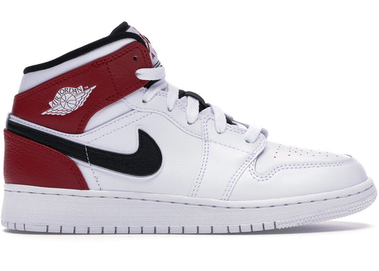 Jordan 1 Mid White Black Gym Red (GS)