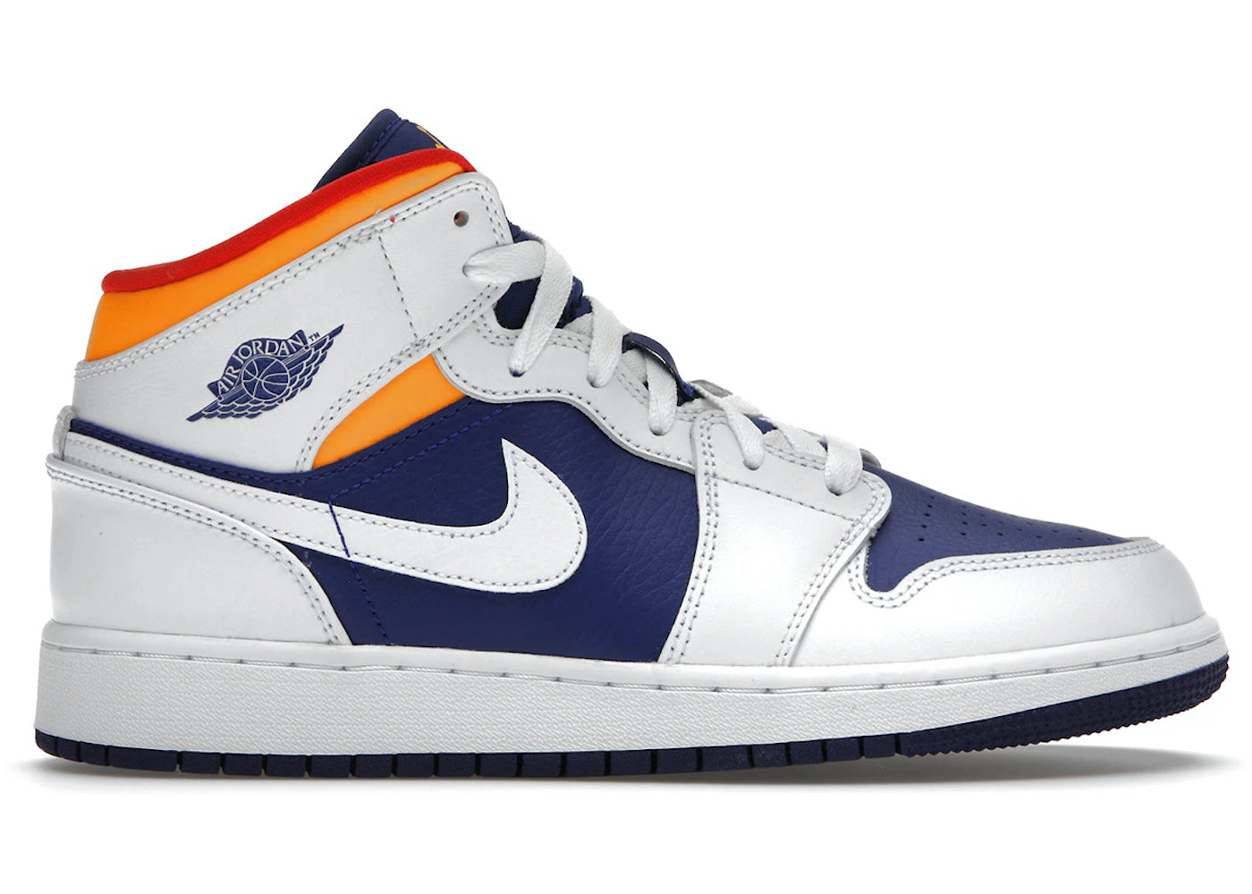 Jordan 1 Mid White Laser Orange Deep Royal Blue (GS)