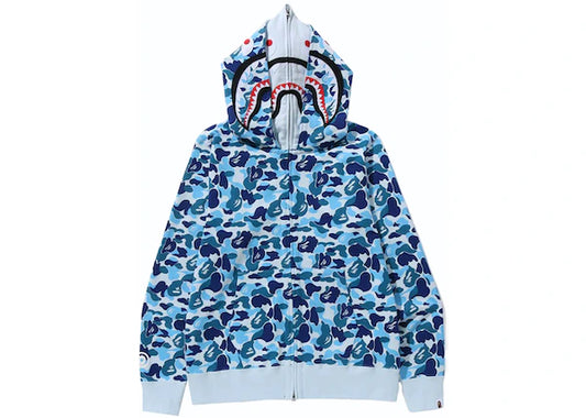 BAPE ABC Camo Double Shark Full Zip Hoodie (FW23) Blue