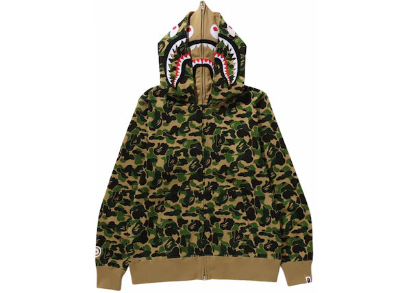 BAPE ABC Camo Double Shark Full Zip Hoodie (FW23) Green