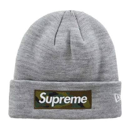 Supreme New Era Box Logo Beanie (FW23) Heather Grey