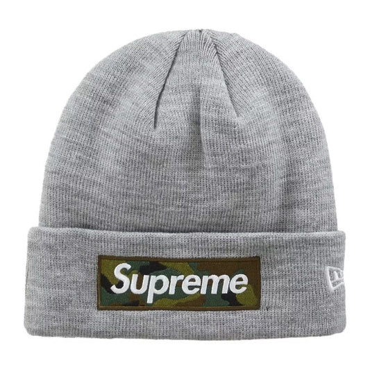 Supreme New Era Box Logo Beanie (FW23) Heather Grey