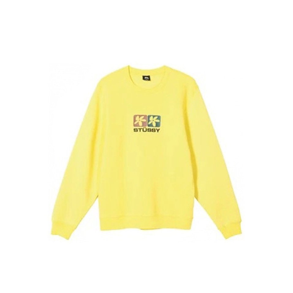 Stussy 2 Flowers App Crew - Lemon