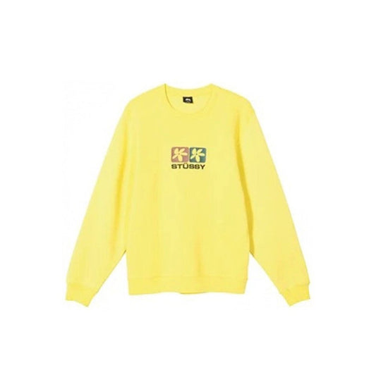 Stussy 2 Flowers App Crew - Lemon