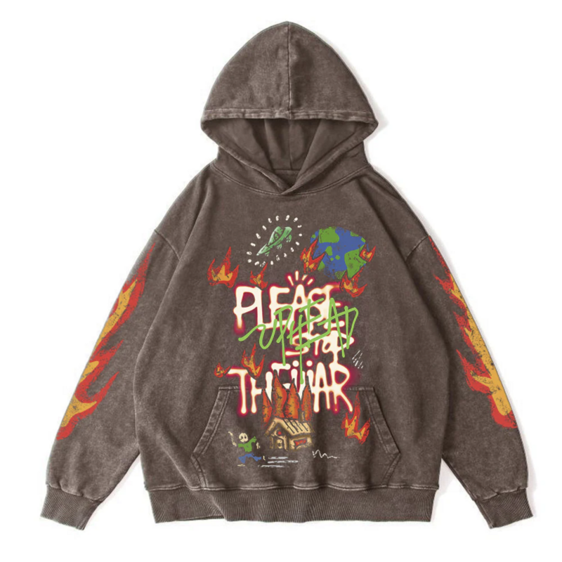 Uphead Peace Hoodie Brown